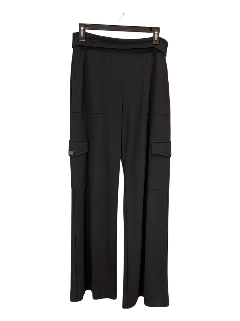 EUC CAbi Chargo black pull-on wide leg cargo pants | size L